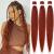 Leeven 3 Packs Copper Red Pre Stretched Braiding Hair 26 Inch Yaki Straight EZ Braiding Crochet Braids for Box Braids Ginger Braiding Hair Extensions /26 Inch 350# 26 Inch (Pack of 3) 350#