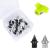 1/4 Inch Carbon Steel Track Spikes, 32 Pieces Lighter Weight Spikes Track Shoes, Each Nail Weighs Only 0.47 Grams, Used for Track and Field Sprinting or Cross Country Black+Silver