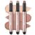 FOCALLURE 3 Pcs No Crease Eyeshadow Sticks,Shimmer & Matte Eye Shadow Crayon Set with Blending Sponge Brush,Smooth Texture Cream Eye Highlighter Pen,Long Lasting Waterproof Eyeshadow Brightener Stick Makeup,Flipped