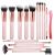 Real Perfection Makeup Brushes 16pcs Makeup Brushes Set with 1 Eyebrow Razor Premium Synthetic Foundation Brushes Blending Face Powder Eye Shadow Concealer Make Up Brushes Tool Kit