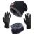 HINDAWI Winter Hat Scarf Gloves Slouchy Beanie Snow Knit Skull Cap Touch Screen Mittens Circle Scarves for Women Hat+scarf+gloves (Black)