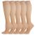 Weekend Peninsula 5 pair of compression stockings Knee socks Socks for women and men sports running flight travel travel pregnancy medical compression socks S-M brown