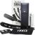 BARBER TOOLS Razor with box and 5 razor blades + polishing cloth + case noir