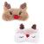RAYNAG Set of 2 Cartoon Animal Plush Eye Mask Cute Sleeping Blindfold Eye Cover (Brown/White)