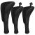 Golf Club Head Covers for Fairway Woods Driver Hybrids 3 Pieces Long Neck Mesh Sports Fan Golf Club Headcovers Set with Interchangeable No. Tags 3 4 5 6 7 X Golf Accessories for Men Women Black