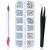 Flat Back AB Crystal Nail Art Rhinestones and Clear Crystal Rhinestones with Pick Up Tweezer and Rhinestone Picker Dotting Pen Professional Nail Art Gems for Nail Salon (1500 PCS 6 Sizes) (Pink) 1 Count (Pack of 1)