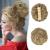 BARSDAR Claw Clip Messy Bun Hairpiece Clip in Hair Scrunchies Curly Synthetic Hair Bun Extensions for Women Ponytail Updo Hair Donut Chignon Light Ash Blonde mix Creamy Blonde
