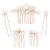 5 pieces of pearls hair accessories bride wedding hair comb pearls hair needles and shape clip gold pearl bride headdress headdress for bride headgear side lights hair jewelry hairpins (gold)