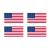Rogue River Tactical 4 Pack USA American Flag Decal Bumper Sticker 5x3 United Sates of America