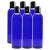 Cornucopia 8oz Empty Plastic Squeeze Bottles with Disc Top Flip Cap (6 pack) BPA-Free Containers For Shampoo, Lotions, Liquid Body Soap, Creams (8 ounce, Cobalt Blue)