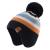XIAOHAWANG Knitted Baby Hat Winter Warm Boys Girls Beanie Fleece Lining Toddler Kids Hat with Pompom 2-4 Years Navy Striped Hat