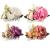 Cinaci 4 Pack Pink Flower Metal Hair Side Combs Slides with Artificial Big Rose Floral Wedding Bridal Clips Headpieces Hairpins Barrettes Bun Hair Accessories for Women Flower Girl Brides Bridesmaids