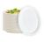 Vplus 100% Compostable Oval Paper Plates 12 inch 125 Pack Super Strong Disposable Paper Plates Bagasse Natural Biodegradable Eco-Friendly Sugarcane Plates for BBQ, Party, Gathering, and Picnic 12 in White