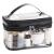 FIYUK Clear Cosmetic Bag Dual Layer Travel Toiletry Bags Make up Organizer Waterproof Brushes Holder Black