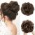 JJStar hair part with rubber band large bun hair part curled hair tie with hair teat hairstyles hair extension messy bun hair parts for women girls ponytail (medium brown)