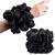 CEELGON Black Big Real Silk Scrunchies for Women Extra Large Scrunchie Satin Oversized Silk Thick Elastic Fluffy Hair Ties Jumbo Hair Scrunchies 6 Pack (Black) Oversized Black
