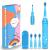 Kids Sonic Electric Toothbrush, Rechargeable Smart Toothbrush for Children, Sonic Toothbrush for Boys Girls Age 3-12 with 30s Reminder, 2 Mins Timer, 6 Modes, 4 Brush Heads, Wall-Mounted Stand 8650 Blue+4 Heads+ Stand