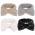 Heyu-Lotus 4 pieces Spa Bowknot hair bands coral fleece makeup Bow headband elastic cosmetic headband for washing the face shower yoga sport skin care (black white gray khaki)