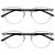 Opulize met reading glasses 2 Pack slim round frame spring hinges scratch-resistant black bracket men women RR60-C +1.00 +1.00 dioptria clear front with black arms