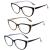 CRGATV 3 Pack Reading Glasses Blue Light Blocking Stylish Cat Eye Computer Readers Anti Eyestrain & Glare for Women Blue Yellow Pink 1.5 x