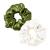 Lilysilk 100% silk hair rings women ponytail brackets made of silk packaging reus (avocado-green+ivory) 2 pieces (1 Pack) avocado-green+ivory