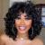 Andromeda Short Curly Wigs for Black Women Soft Black Big Curly Wig with Bangs Afro Kinky Curls Heat Resistant Natural Looking Synthetic Wig for African American Women (Big Curly)