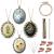 ZOCONE 4 Packs Embroidery Necklace Kit Embroidery Pendant Kit Mini Cross Stitch Kit with Hoop Necklace Pendant Stamped Pattern Cloth Instructions etc Embroidery Kit for Adults 4 Packs-A