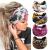 Headband women wide elastic soft boho hair bands leopard print hairdress yoga sport hair band multi-colored hair ripe women (b) set-2