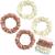 Olakin silk hair tie 4 tlg women hair rings ponytail holder hair band silk hair accessories for girls women elastic ponytail (white and pink) pink white