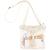 Mkono Clear Bag Stadium Approved Boho Clear Crossbody Purse with Macrame Tassel PVC Shoulder Bag for Concerts, Sport Events Beige