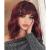 AISI HAIR Synthetic Curly Bob Wig with Bangs Short Bob Wavy Hair Wigs Wine Red Color Wigs for Women Bob Style Synthetic Heat Resistant Bob Wigs