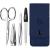 marQus Manicure set for women and men - 4 Piece pedicure kit incl. sharp nail scissors tweezers nail clippers & sapphire nail file from Solingen - Perfect for travelling manicure and pedicure Blue
