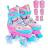 Roller Skates Grow with Girls, Sportneer 4 Sizes Adjustable Light Up Roller Skates for Girls Age 3-5 6-12 Roller Skates with Protective Gears Illuminating Wheels Gift for Kids Toddler Beginner Small (12C-1.5Y)