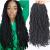 Xtrend 7 Packs 18 Inch Natural Black Soft Nu Faux Locs Crochet Braids Hair Synthetic Pre Looped Soft Dreadslocks Braiding Hair Fashion Goddess Faux Locs Curly Wavy Hair Extensions 18strands/pack 1B# 18 Inch (Pack of 7) 1B#