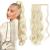 FESHFEN Long Wavy Ponytail Extensions 60cm Body Wavy Wrap Around Hair Ponytails Curly Clip in Synthetic Hairpieces for Women Girls Bleach Blonde 60 cm (Pack of 1) 613# Bleach Blonde