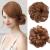 JJStar hair part with rubber band large bun hair part lured hair tie with hair teat hairstyles hair extension messy bun hair parts for women girls ponytail (light chestnut brown)