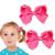 2Pcs Ribbon Hair Bow Clips Barrettes 3 inch Ponytail Holder Bow Hair Bow with Duckbill Clip for Children Kids Girls Women(dark pink)