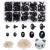PH PandaHall 200pcs Kawaii Safety Eyes  5 Sizes Craft Eyes Black Stuffed Animal Eyes Kawaii Eyes with Washers Oval Resin Felt Eyes for Amigurumi Puppet Teddy Bear Crochet Plush Animal Making