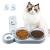 auvstar Cat Bowls 3-in-1 Pet Bowl Cat Bowls With Stand Tilted 15 Detachable Pet Bowl for Cats and Dogs Anti-spill and Adjustable Pet Food Bowl for Cats and Puppies Water Bowl Grey