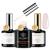 Modelones Pink Builder Gel with Base and Top coat 3Pcs No Wipe Top and Base Coat Gel Nail Polish with Gel Builder for Nails Hard Gel Nail Strengthener Extension Builder Gel in a Bottle Pink Clear