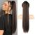 Reecho ponytail extension 28 "Long Straight Drawstring Pony Hair Extension Synthetic Pony Tail Hairpiece for Women - Chestnut Brown with Blonde Hightlights Chestnut Brown With Blonde Highlights