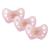 Dentistar Silikon Night Schnuller in a set of 3 - size 3 baby pacifier from 14 months - Nuckel lights in the dark - Luminous snuller with dental level - Made in Germany - stars pink