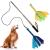 Auidy_6TXD Flirt Pole Dogs Interactive Dog Toys Retractable Dog Toy Stick with 2 Tease Chew Toys Rope for Chewing Training Exercise