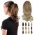 Sofeiyan 13" Ponytail Extension Long Curly Ponytail Clip in Claw Hair Extension Natural Looking Synthetic Hairpiece for Women Dark Blonde to Bleach Blonde Dark Blonde to Bleach Blonde 13"Claw Clip in