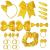45Pcs Yellow School Girls Hair Accessories Kit Yellow Bow Headband Hair Clips Ponytail Holder Bow Hair Barrettes Hair Accessories for Girl Birthday Gift