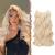 Feshfen Invisible Hair Extensions Secrets Hair extensions Mixed honey blonde platinum blonde synthetically adjustable curly hair Long wavy secret hair part for women 50cm 50 cm-h01 honey blonde mixed platinum blonde h01