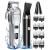 oneisall Dog Clippers and Dog Paw Trimmer 2 in 1 Kit Professional for Thick Hair Low Noise Cordless Dog Grooming Kit with Stainless Steel Blade Pet Shaver Trimmer for Dogs Cats Waterproof Black silver