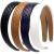 Loneedy 4 x checked leather headband wide hard padded non-slip fashionable hair band for girls and women (woven (black + brown + blue + white) (black brown blue white)