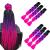 Braids Hair extensions 6 pieces Kanecalon Kunsthaar Hair 24 "Crochet Braids Synthetic Hair Braids Kunsthaar for braiding (black to purple to rose) ombre rose