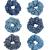 6 Pcs Blue scrunchies for hair Denim Hair Scrunchies Accessories  Cloth Blue Hair Ties Scrunchy for Woman Girls  Blue Ribbon Elastic Hair Bands Ropes Ponytail Holders